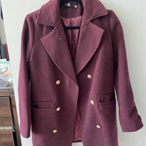 Missguided plum pea coat